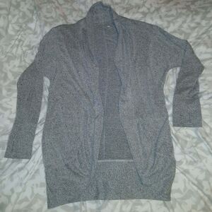 Maurices Heather Gray Open-Front Cardigan